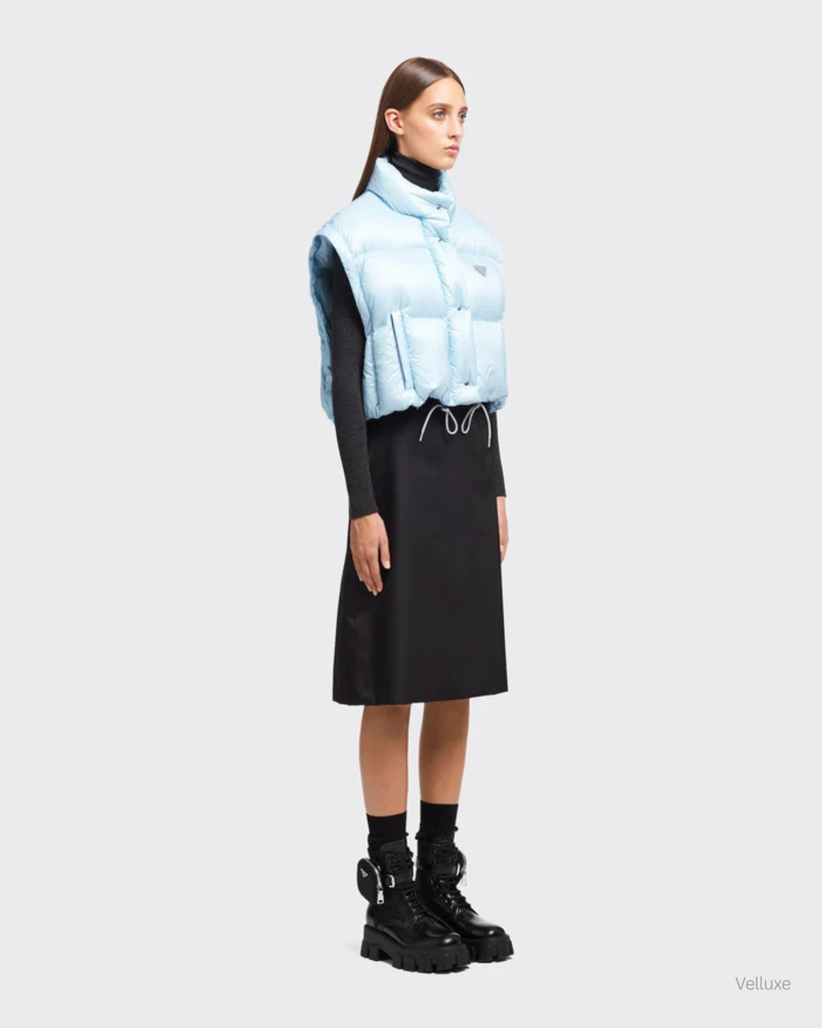 PRADA LIGHT RE-NYLON HOODED PUFFER JACKET