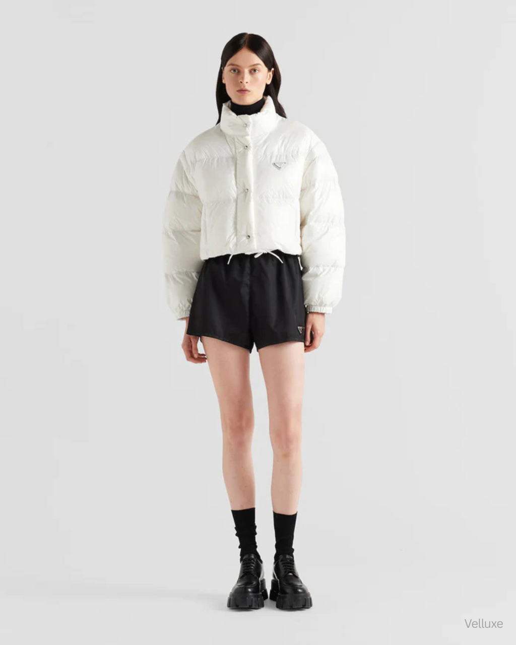 PRADA LIGHT RE-NYLON HOODED PUFFER JACKET