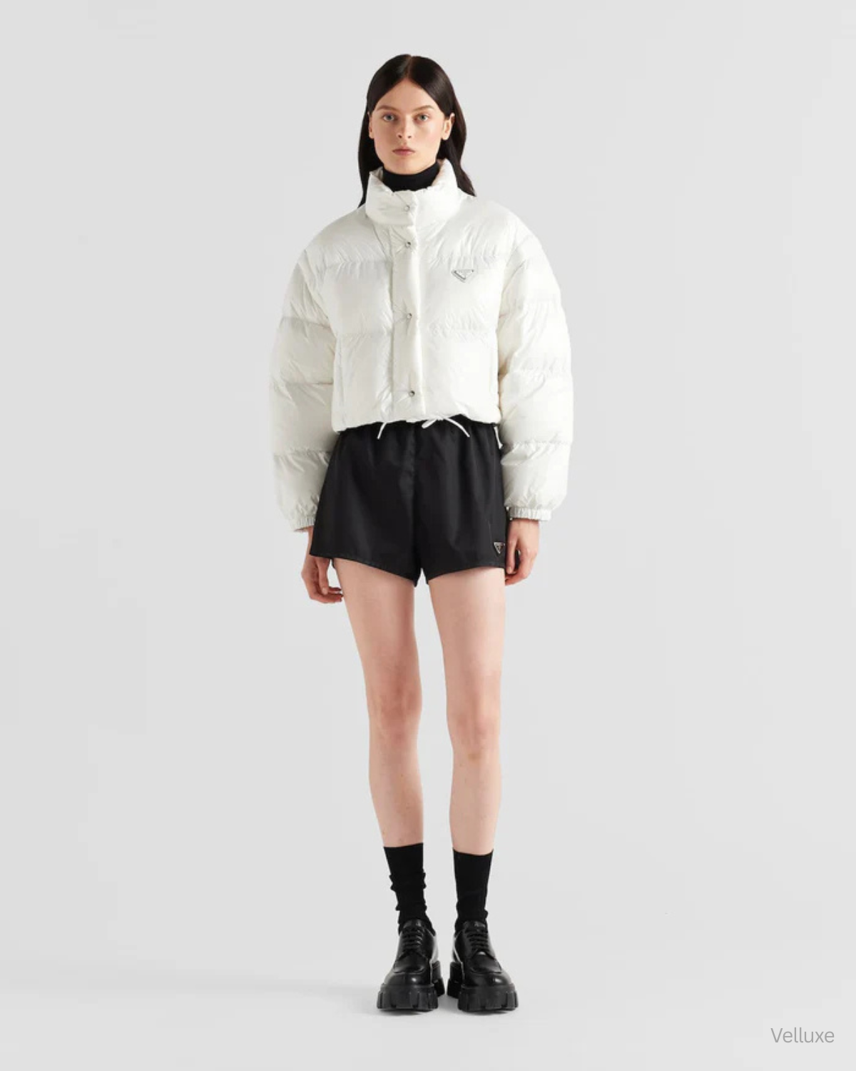 PRADA LIGHT RE-NYLON HOODED PUFFER JACKET